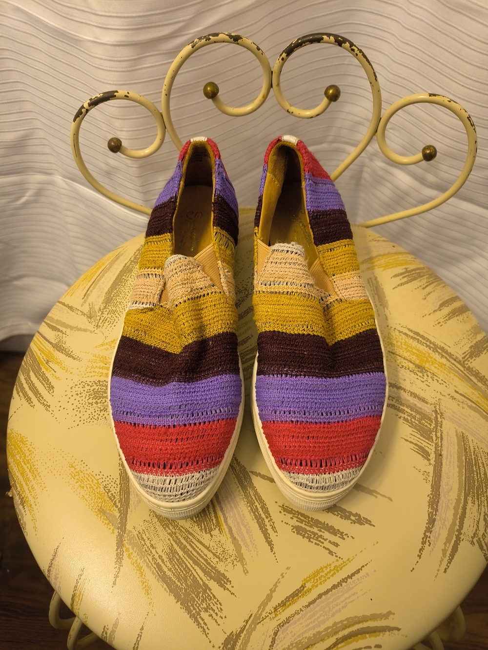 Seychelles Multicolor Striped Knit Slip-On Espadrilles